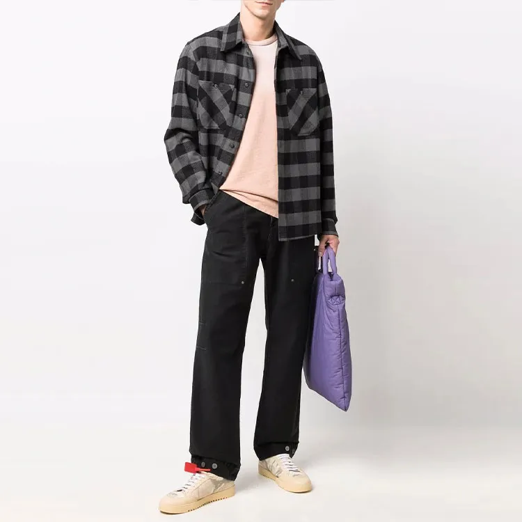 PALM ANGELS Logo patch Straight leg Trousers-4