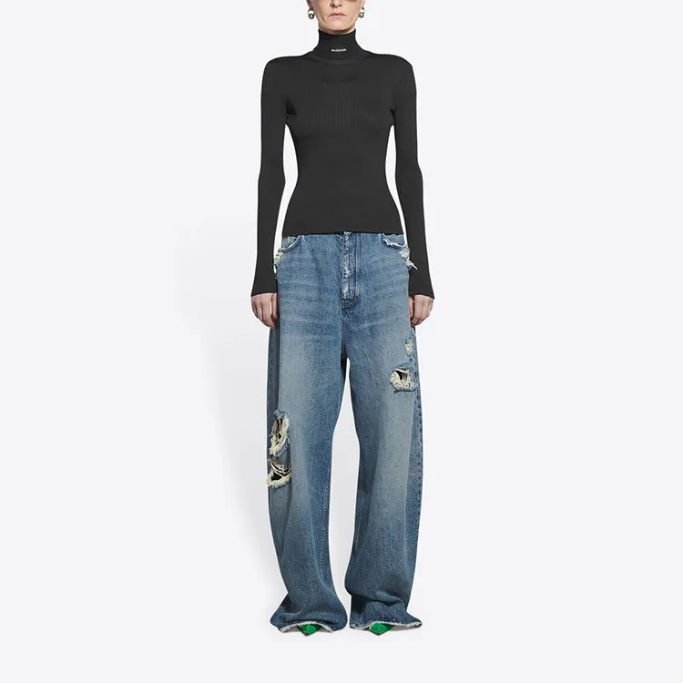Balenciaga FW21 Slim Fit Sweater Women's Black-5