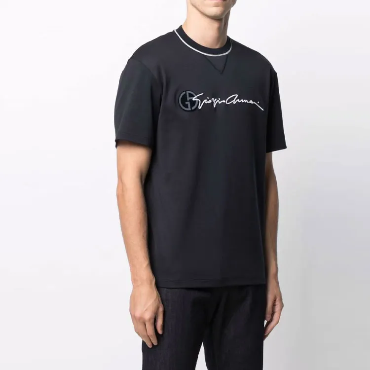 GIORGIO ARMANI T Shirts Men Black-4