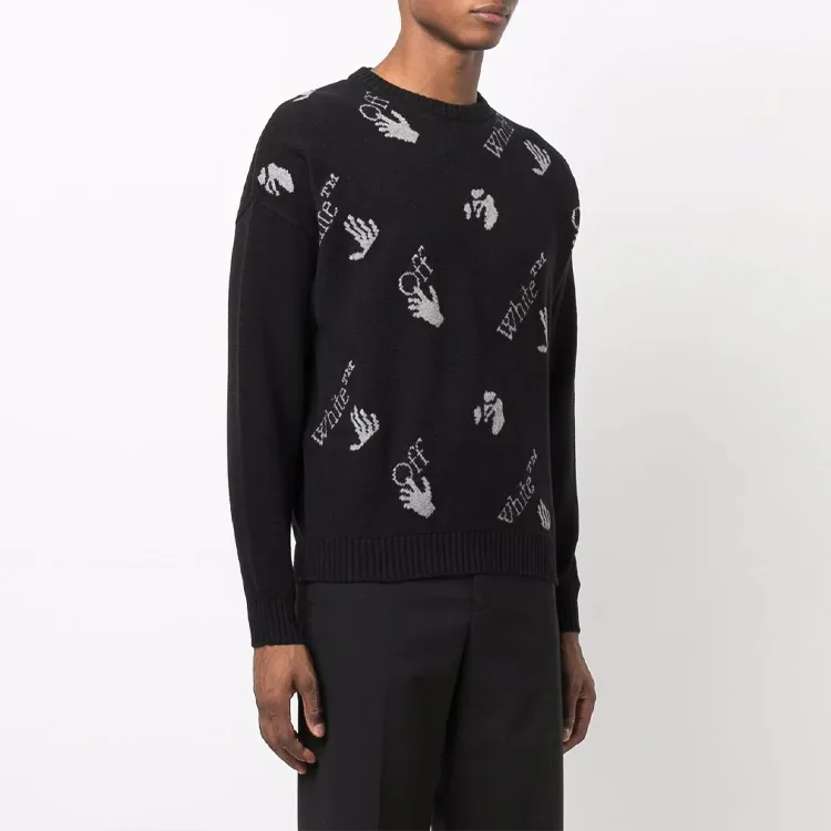 OFF-WHITE Intarsia-knit Logo Jumper-2
