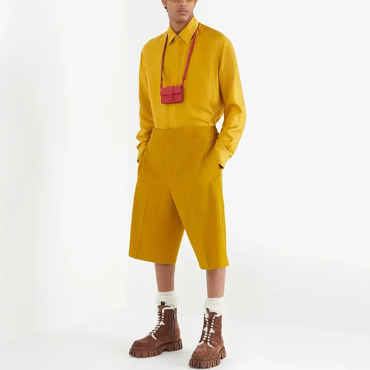 FENDI Casual Shorts Men Yellow-2