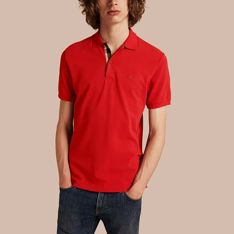 Burberry Polo Shirts Men Red-3