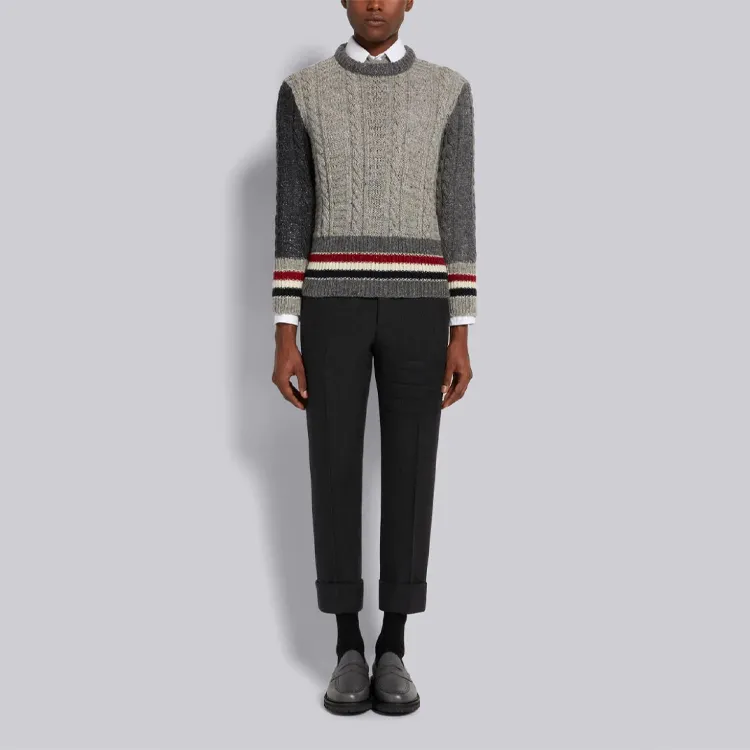 THOM BROWNE Sweaters Men Gray-3
