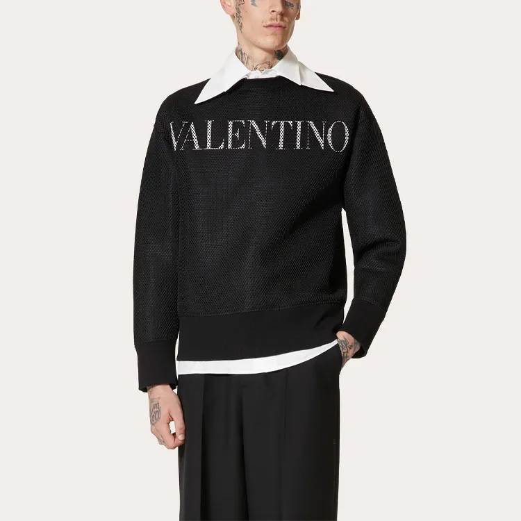 Valentino Mesh Logo Printed Sweatshirt-2