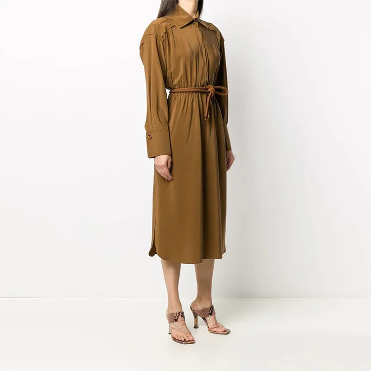 FENDI Long-Sleeved Dresses Women's Brown-3