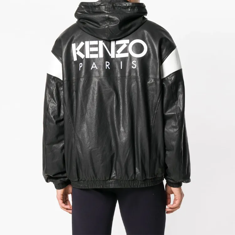 KENZO Leather Jackets Men Black-2