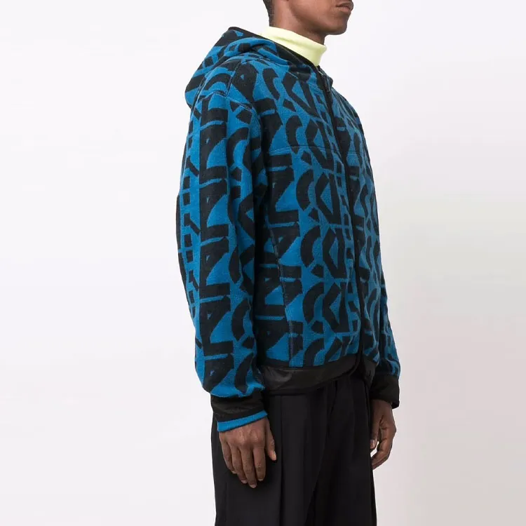 KENZO Allover Monogram Zipped Hoodie-3