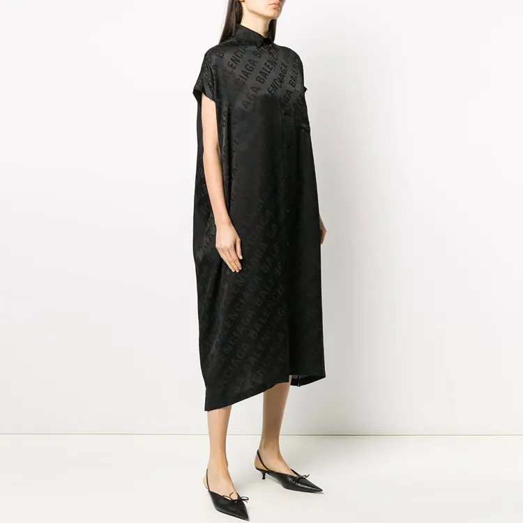 Balenciaga Short Sleeved Dresses Women's Black-2