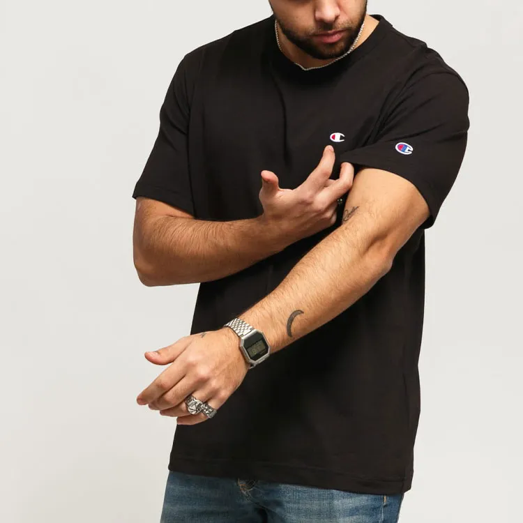 Champion Logo Embroidered Crewneck T Shirt-1