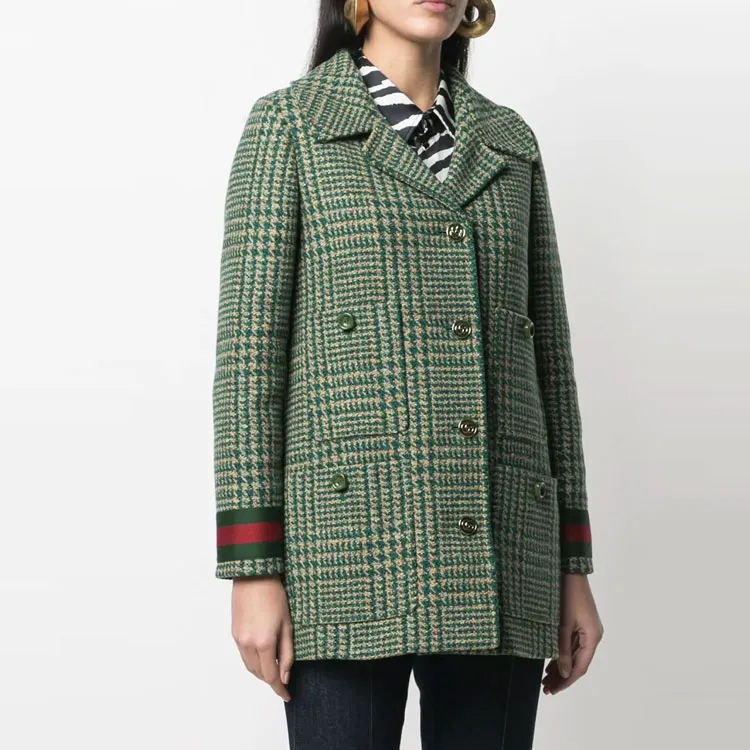 GUCCI Cropped Coats Women's Green-2