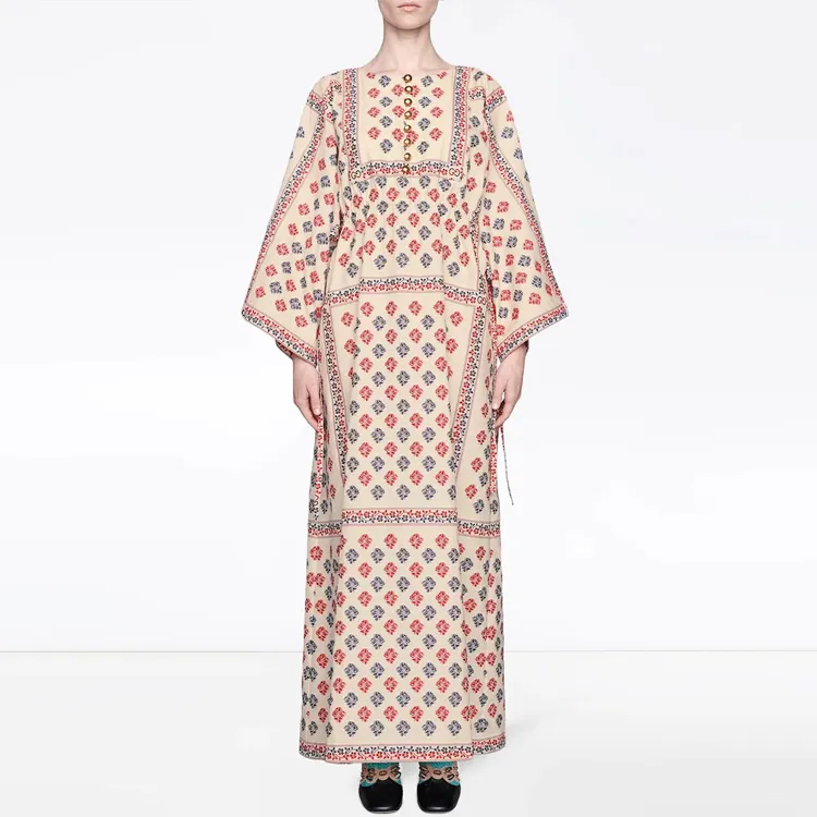 GUCCI Long Sleeved Dress Women's Beige-1