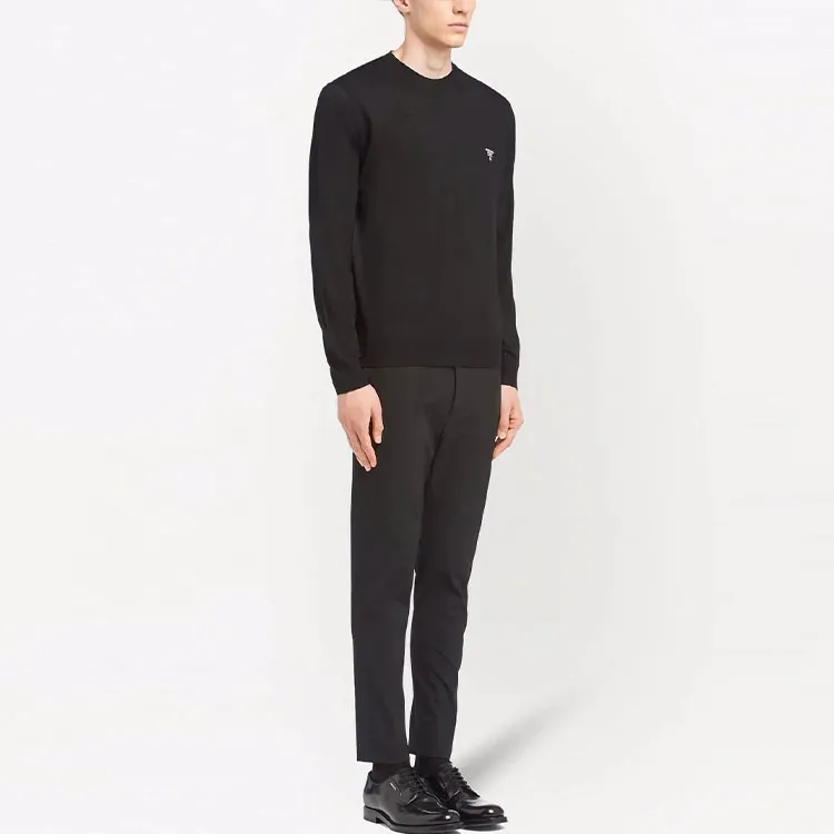 PRADA Logo Embroidered Crewneck Jumper-3