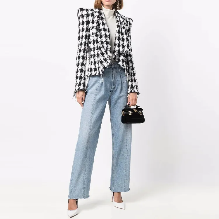 BALMAIN Houndstooth Tweed Jacket-3