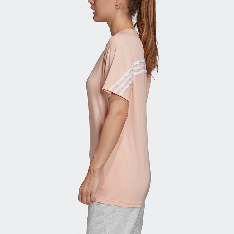 Adidas T Shirts Women's Hazy Coral Pink-4