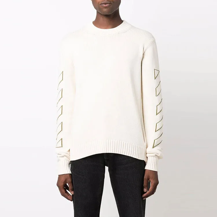 OFF WHITE Arrows Diag Stripe Knitted Crewneck-2