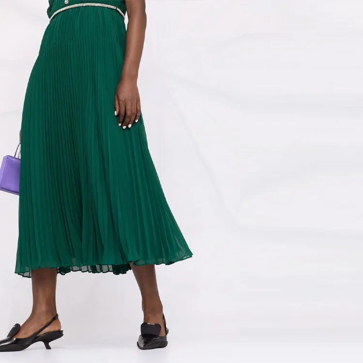 Self-portrait Short-Sleeved Dresses Women's Green-4