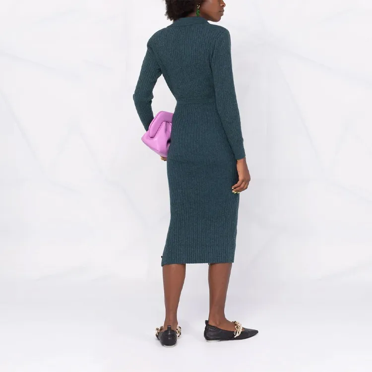 Self portrait Long Sleeved Dresses Women's Green-2