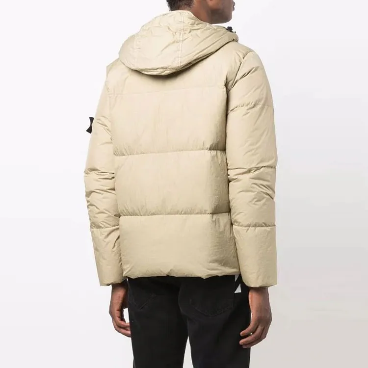 STONE ISLAND FW21 Solid Color Hooded Down Jacket Men's Camel-3