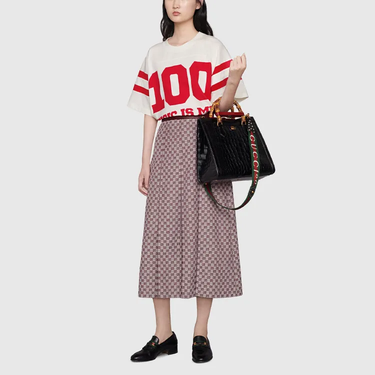 GUCCI Short Sleeve T shirt White Red-3