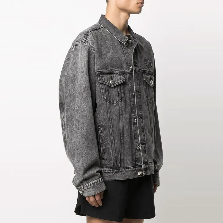 WE11DONE Logo Patch Denim Jacket-3