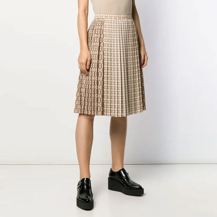 Burberry Casual Long Skirts Women's Khaki-2