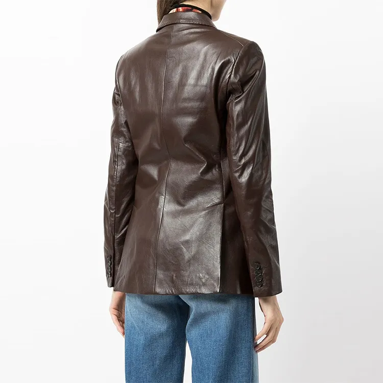 Polo Ralph Lauren FW21 Leather Jacket Women's Brown-3
