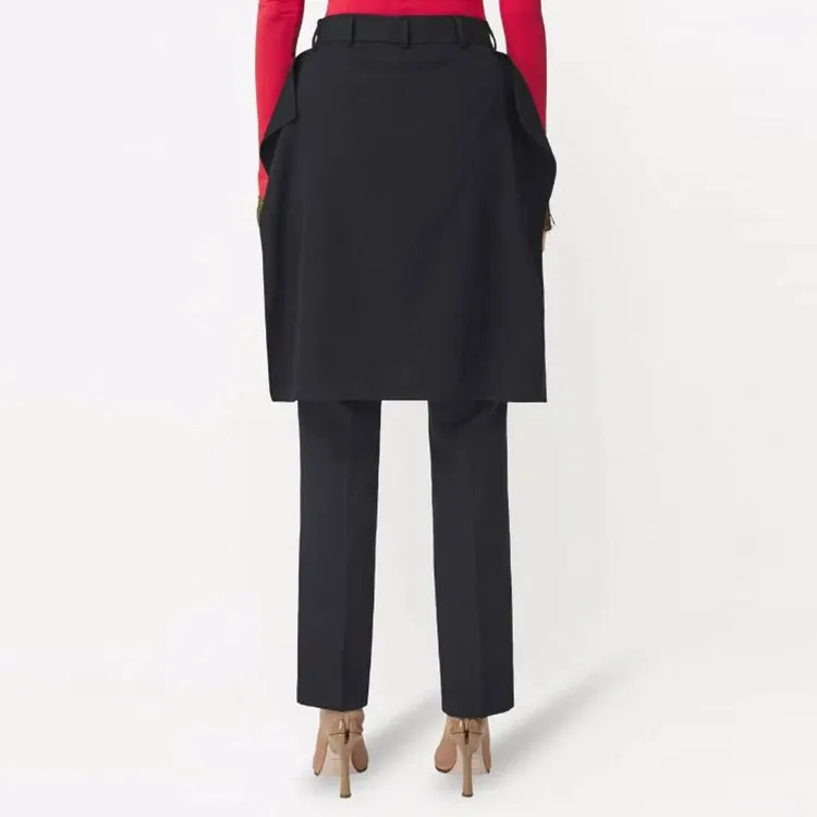Burberry Cut Out Detail Wool Tailored Trousers 'Black'-2