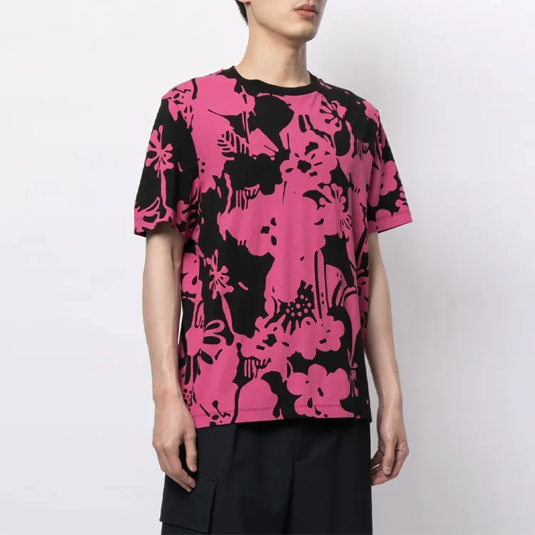 Moncler T-Shirts Men Rose Red-3