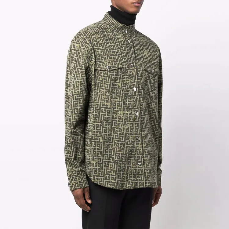 BALMAIN Shirts Men Green-3