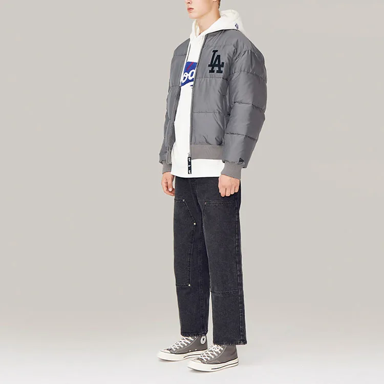 New Era Puffer Jackets Unisex Gray-4