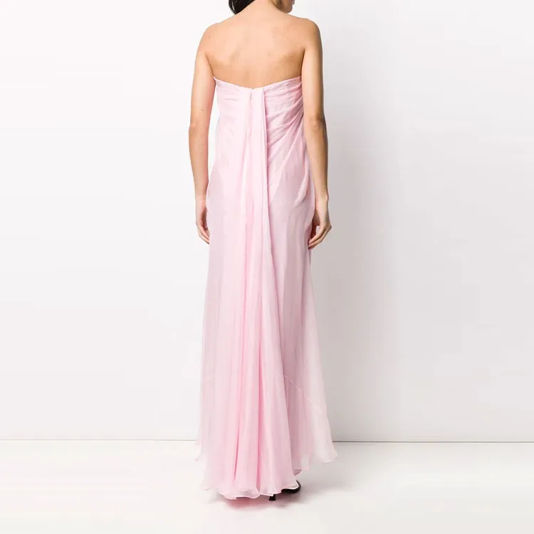 Alexander McQueen Strapless Draped Maxi Dress-2