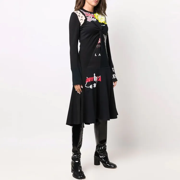 marine serre Printed Patchwork Midi Dress-3