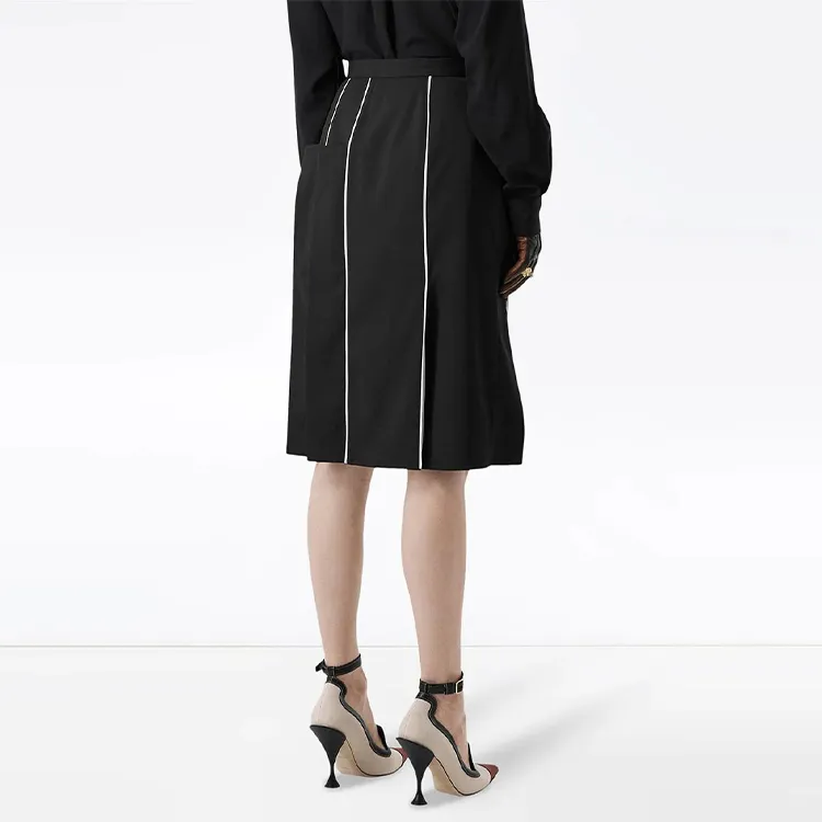 Burberry FW21 Casual Long Skirts Women's Black-3