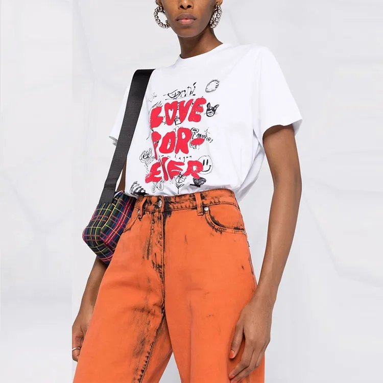 GANNI Love T Shirt 'Bright White'-4