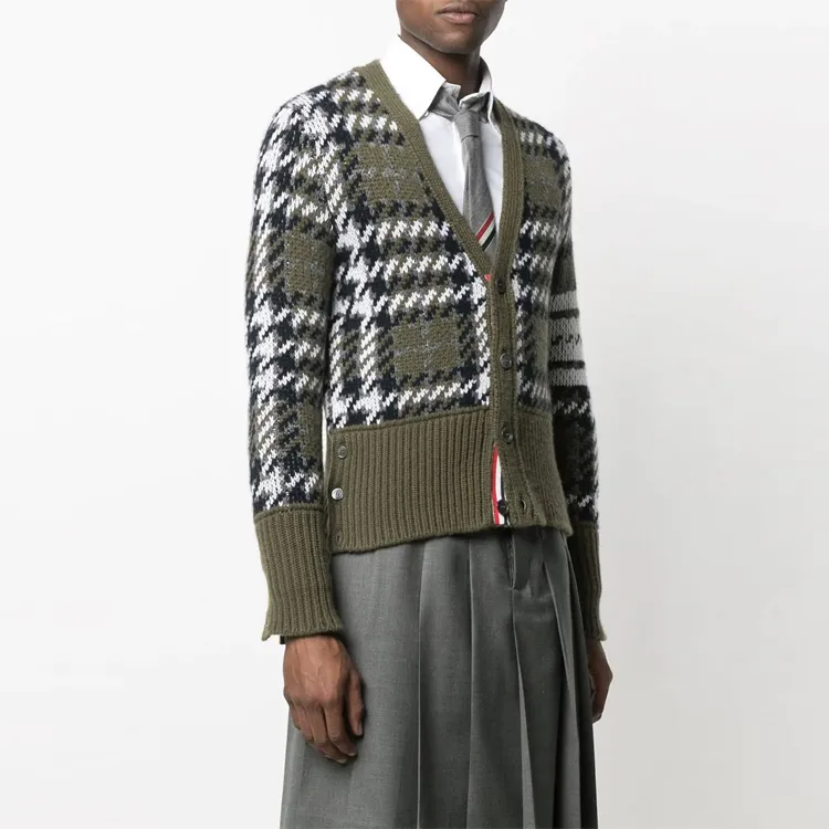 THOM BROWNE Cashmere Sweaters Men Green-2