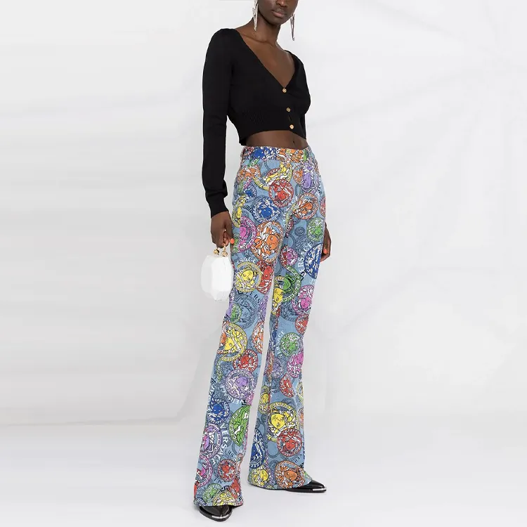 VERSACE Crop Tops Women's Black-3