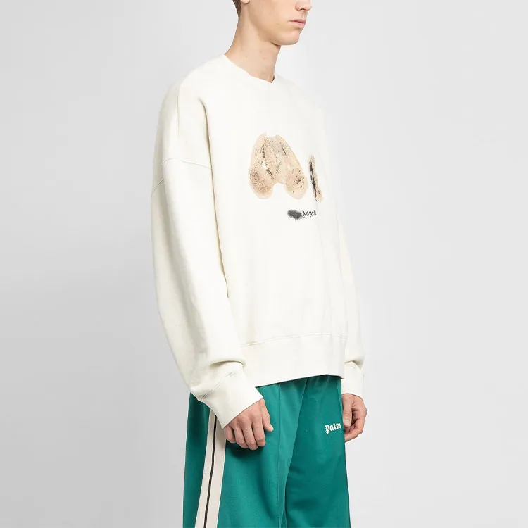 PALM ANGELS Bear Print Sprayed Logo Sweatshirt-4
