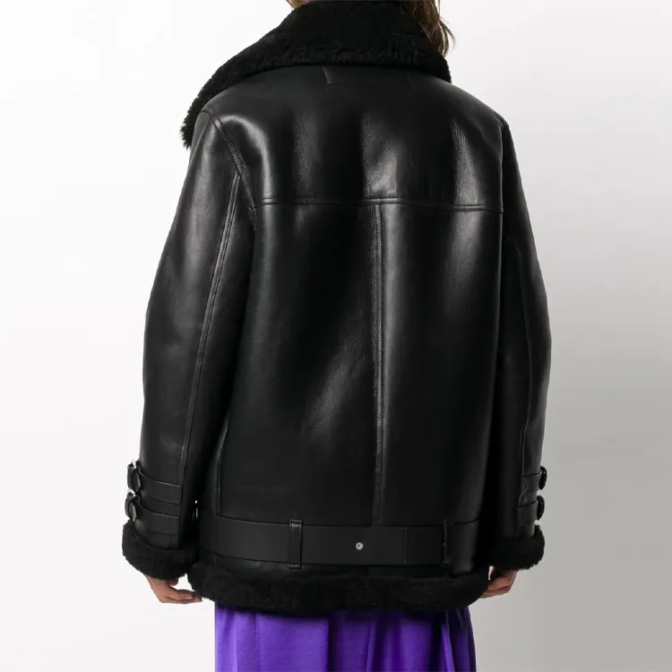 Acne Studios Leather Jackets Women's Black-2