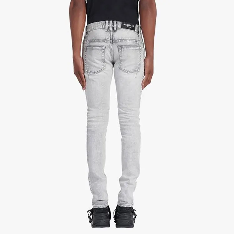 BALMAIN Jeans Men Gray-4