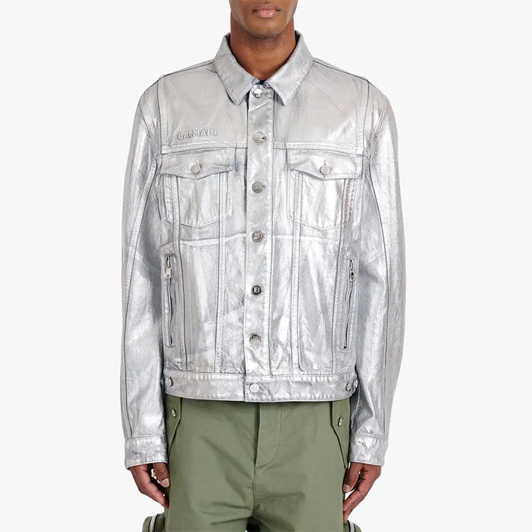 BALMAIN Jackets Men Silver-5