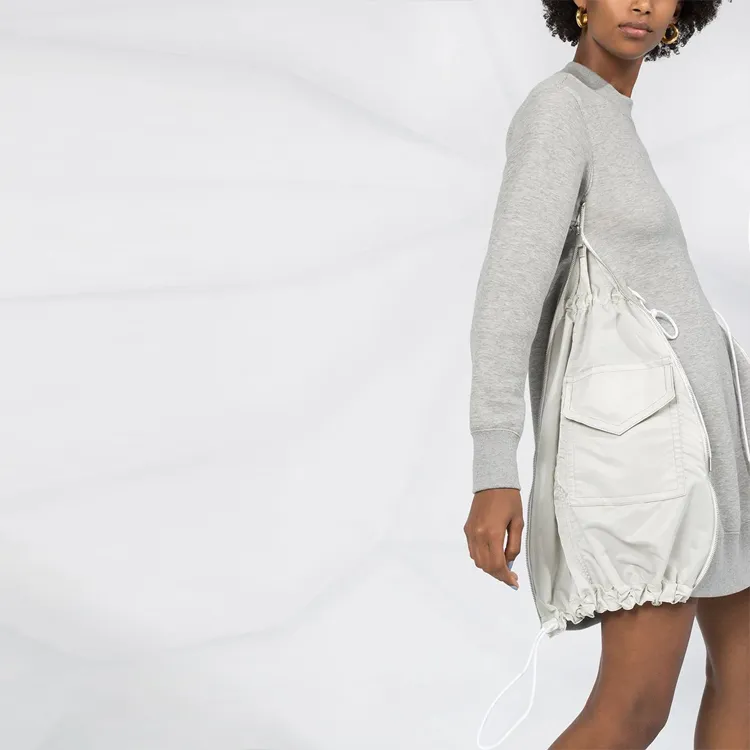 Sacai Long-Sleeved Dresses Women's Gray-4