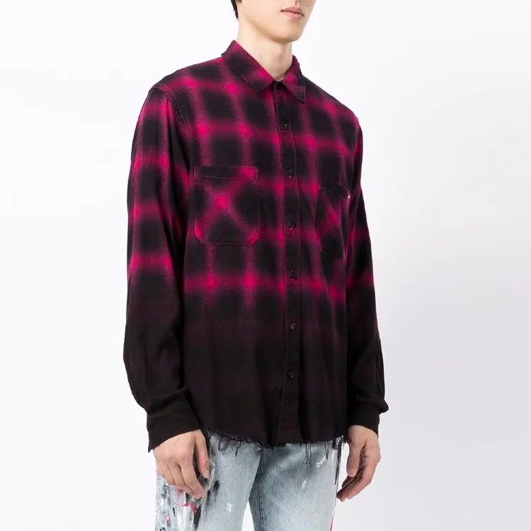 AMIRI Dip Dye Shadow Plaid Flannel-2