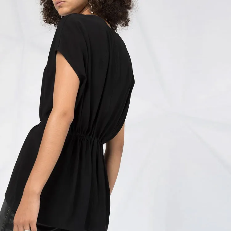 RICK OWENS Longline Drawstring Waist T shirt-4