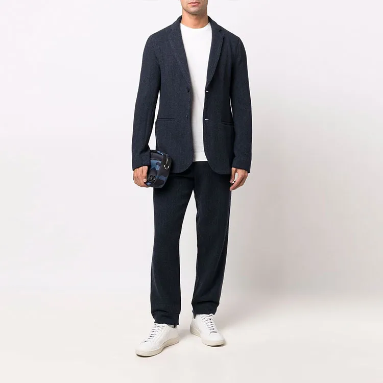 EMPORIO ARMANI Knitted Sweatpants Men's Marine Blue-3