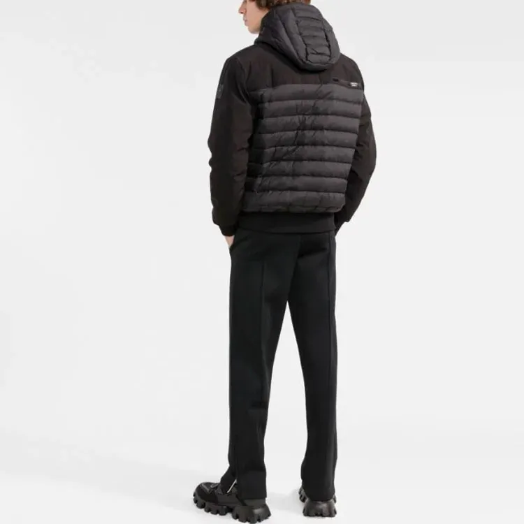 Moose Knuckles Solid Color Hooded Down Jacket Men's Black-1