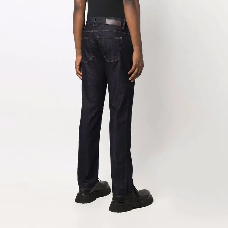 GIORGIO ARMANI Five pocket Regular Fit Stretch Cotton denim Trousers-1
