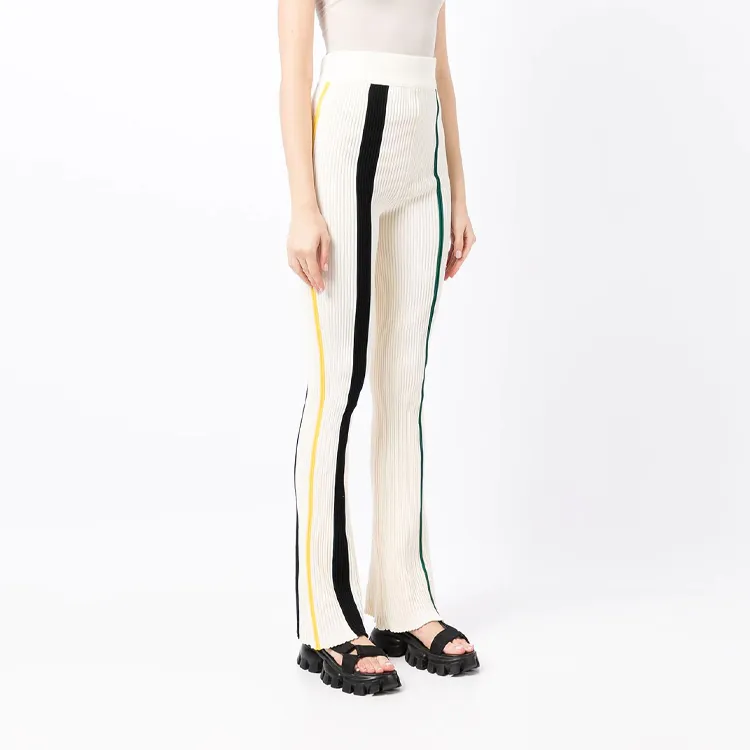 AMBUSH Ribbed Stripe Straight-leg Trousers-2