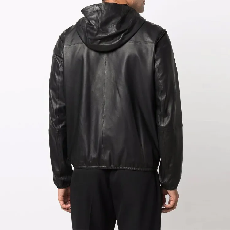 EMPORIO ARMANI FW21 Leather Jacket Men's Black-3