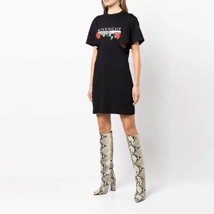 Givenchy T Shirt Dress With Side Openings 'Black'-2
