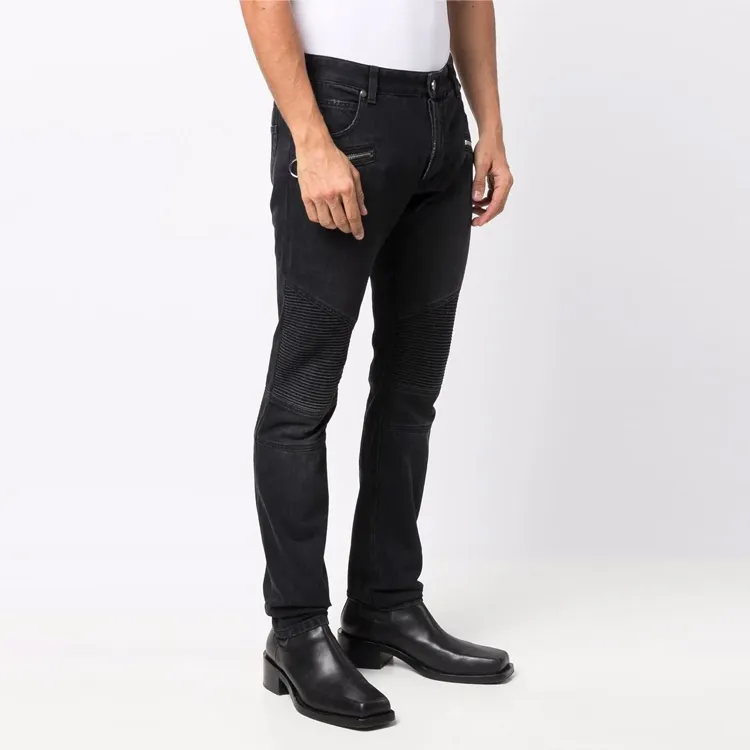 BALMAIN Slim Fit Monogram Revers Ribbed Jeans-3